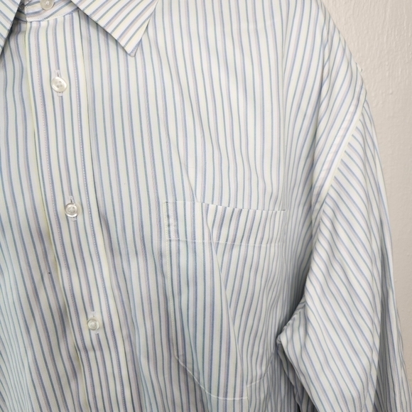 Paul Frederick Striped Men Long Sleeve Button Down Shirt Size 18.5 37 - Picture 4 of 9